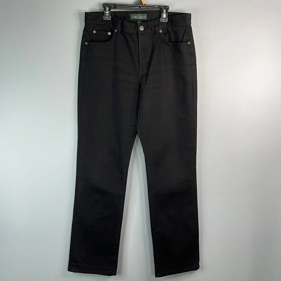 RALPH LAUREN LRL Classic Fit Straight Leg Jeans Black Mid Rise Retro Preppy 8 - Picture 10 of 10